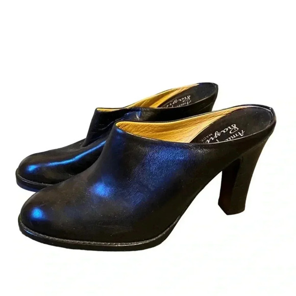Amica Moda for Rasprini Black Leather Mules - Picture 1 of 8